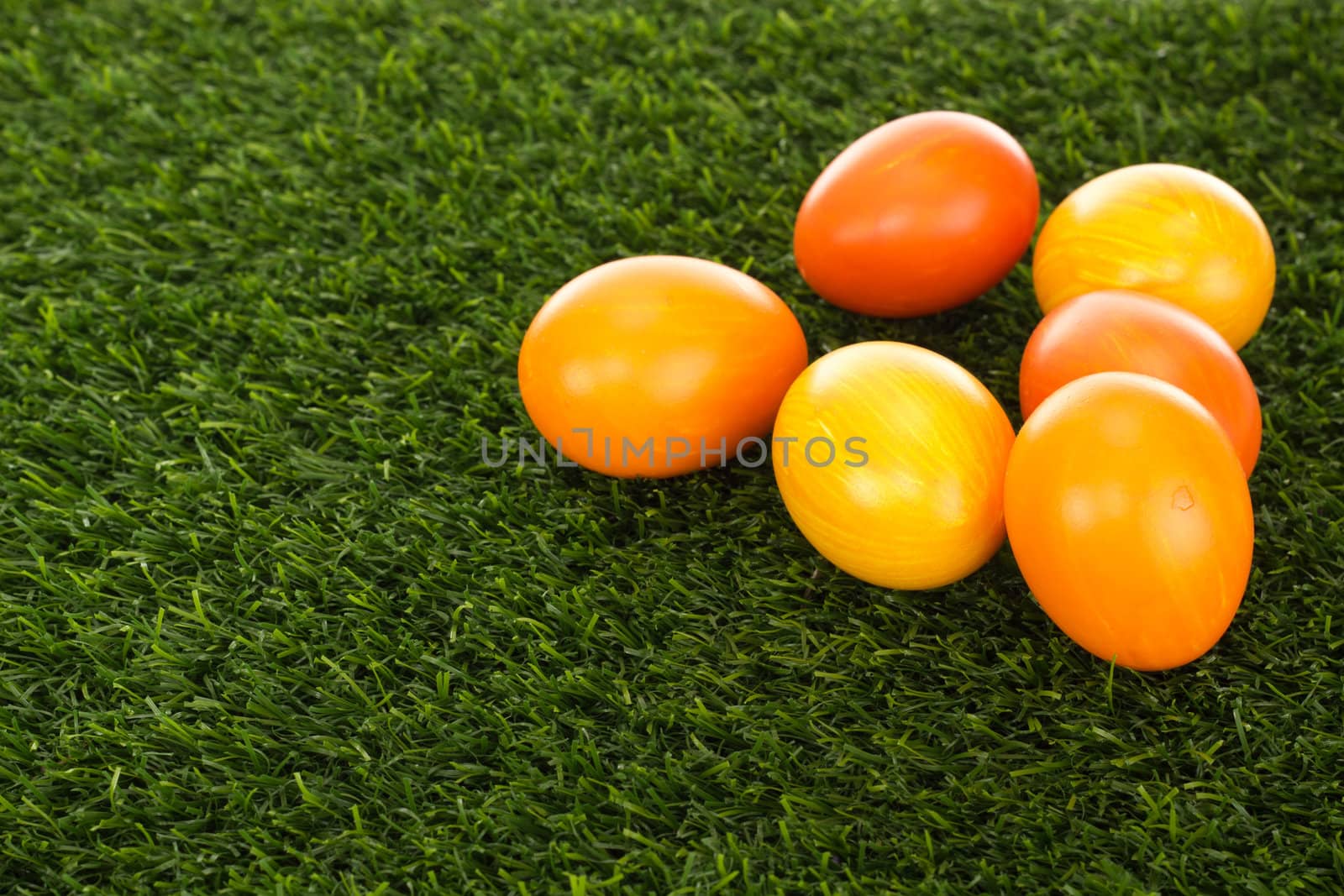 Easter eggs in grass