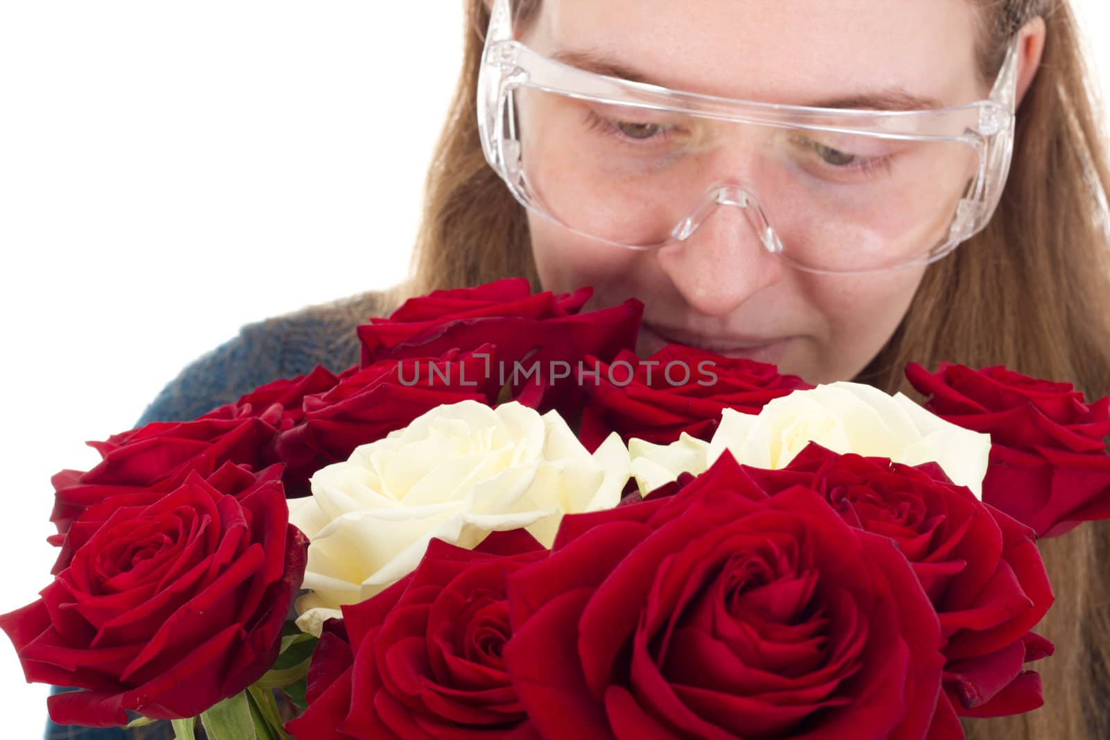 Florist with beautiful roses