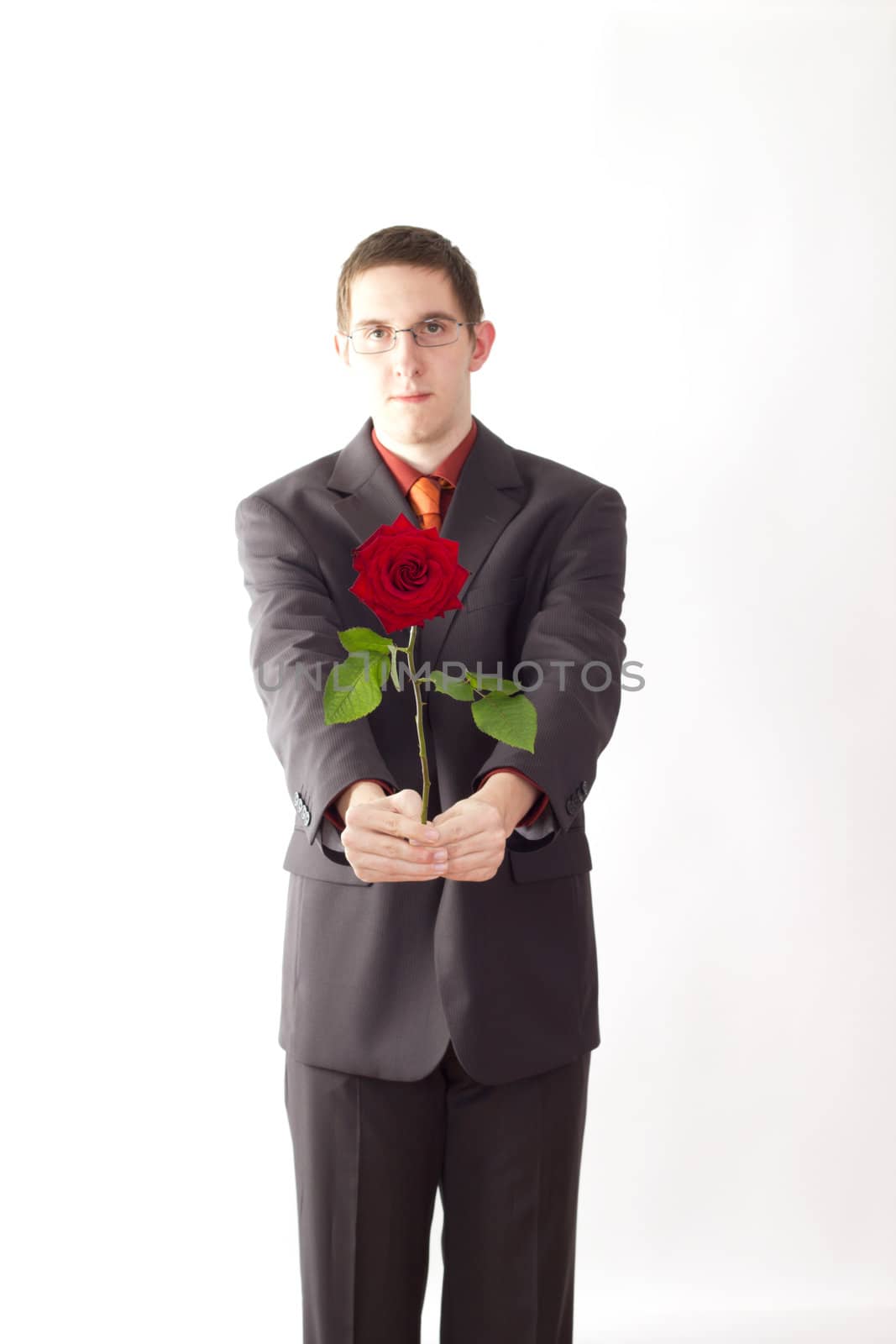 Young man with a rose by gwolters