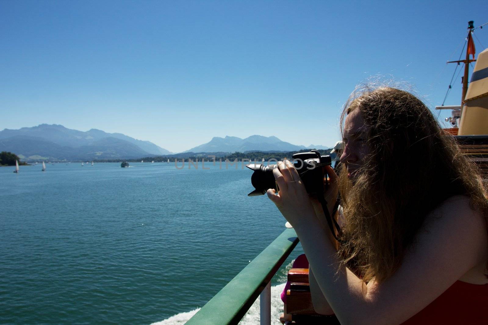 Woman taking photos