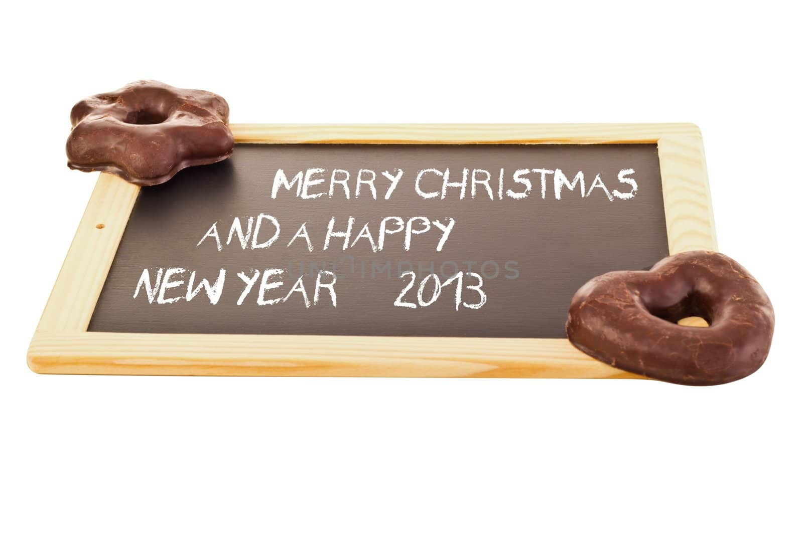Gingerbreads on blackboard
