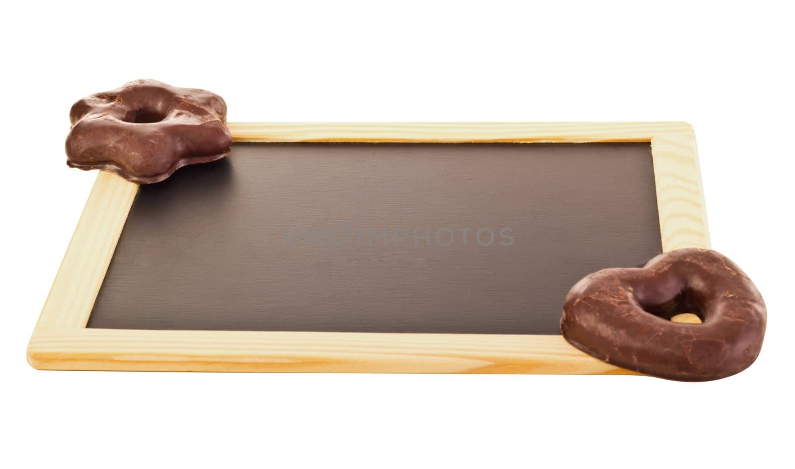 Gingerbreads on blackboard