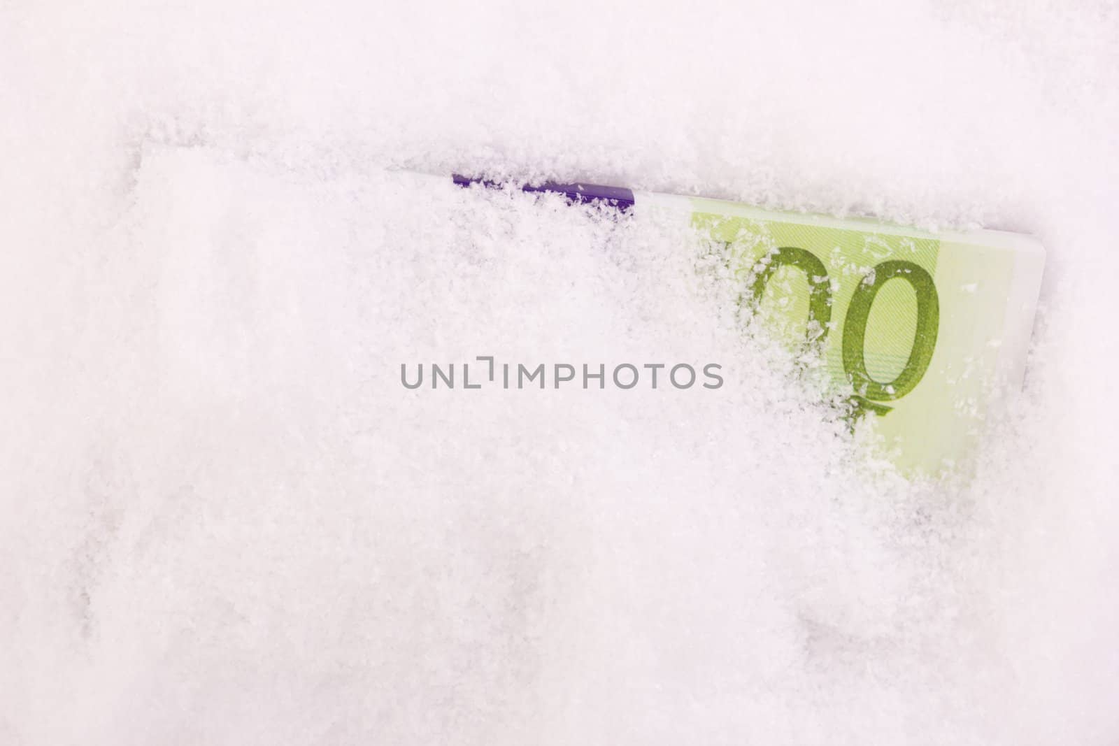Some money in snow