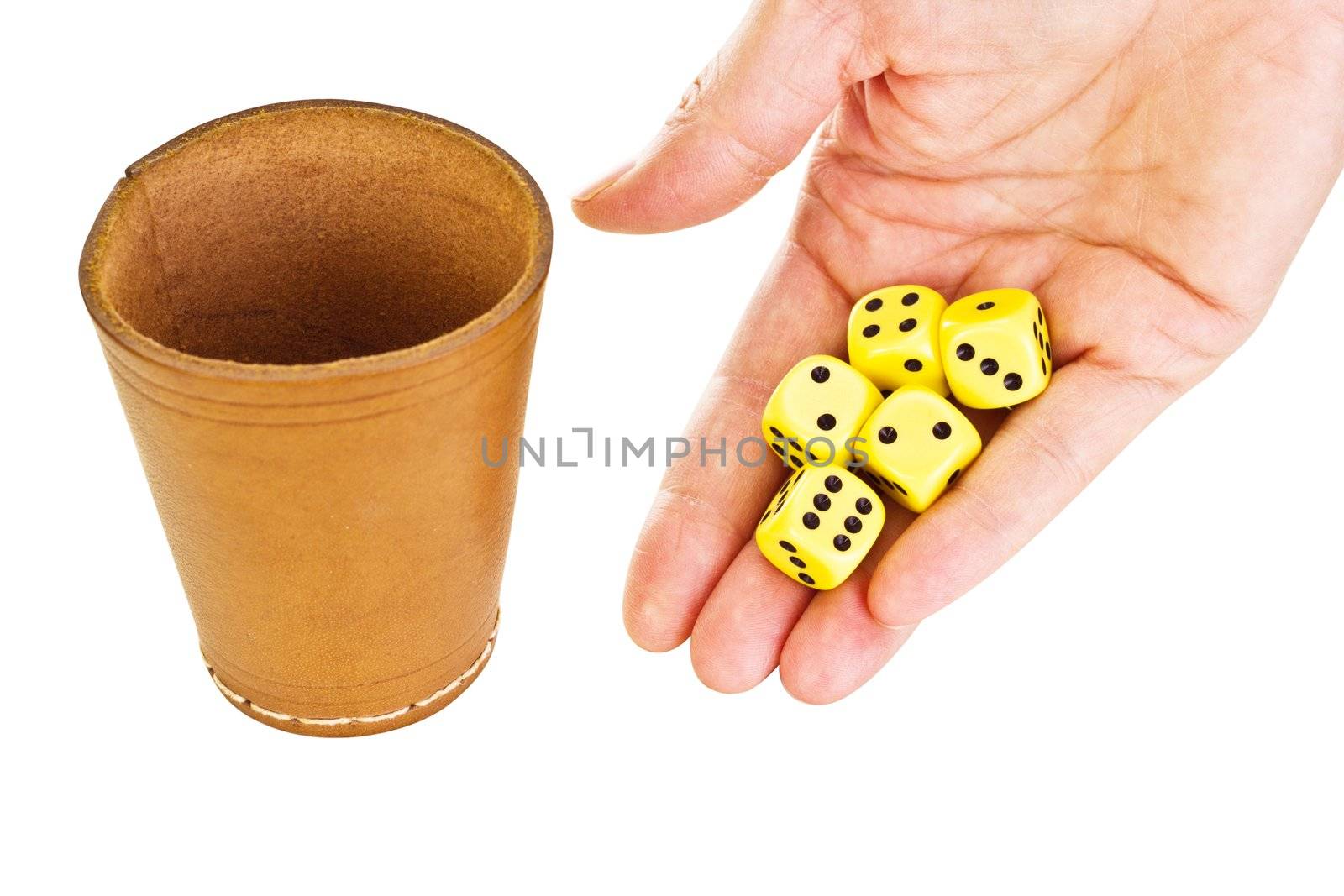 Hand with some dice