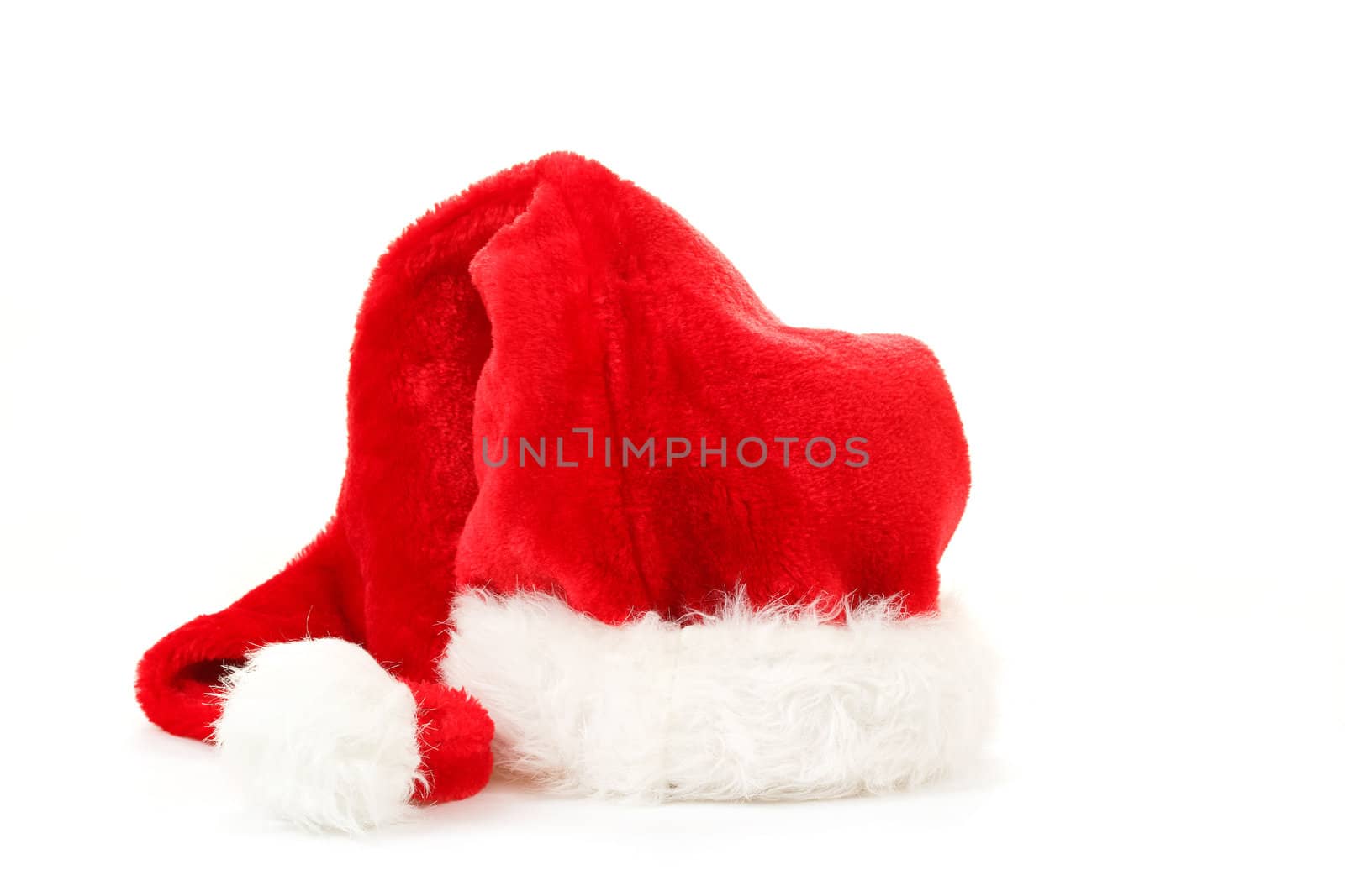 red santa hat isolated in white background 