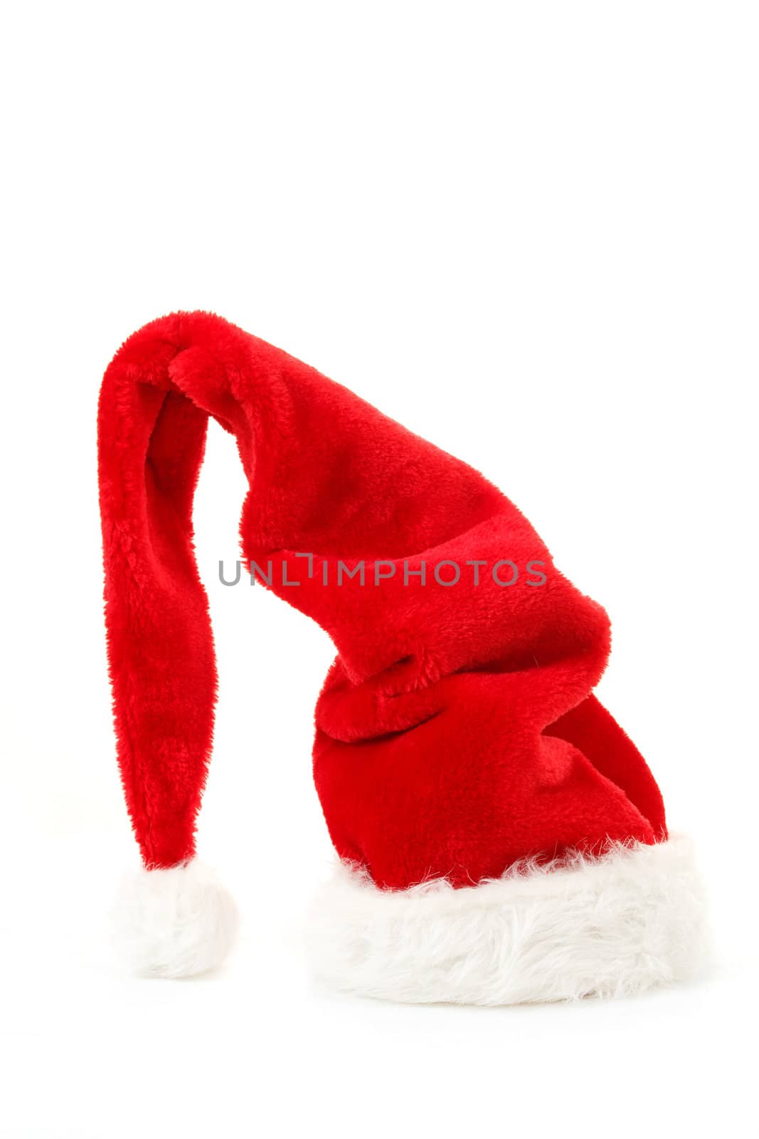 red santa hat isolated in white background 