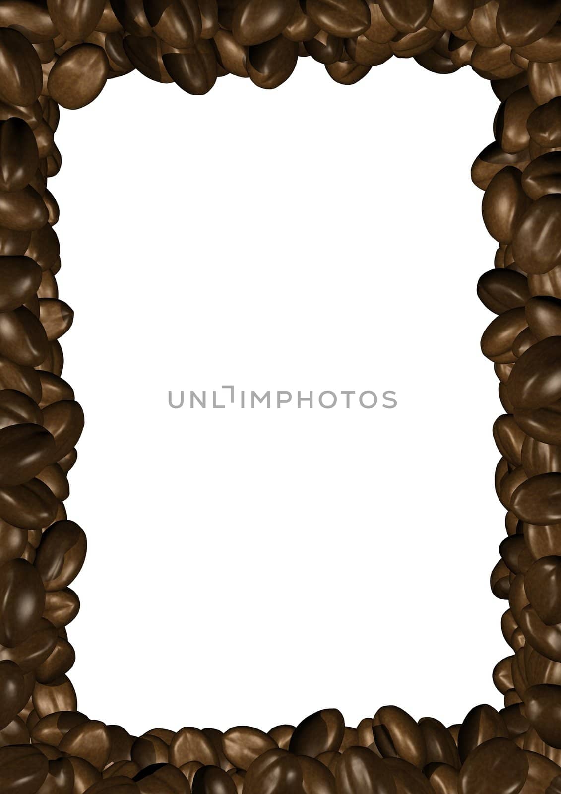 Illustration of a frame made of coffee beans