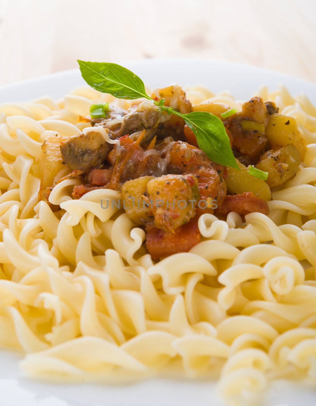 Fusilli with mushroom sauce

