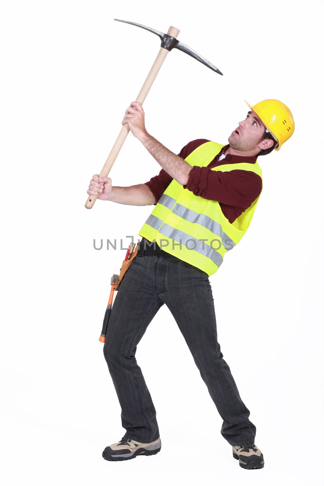 Worker with a pickaxe