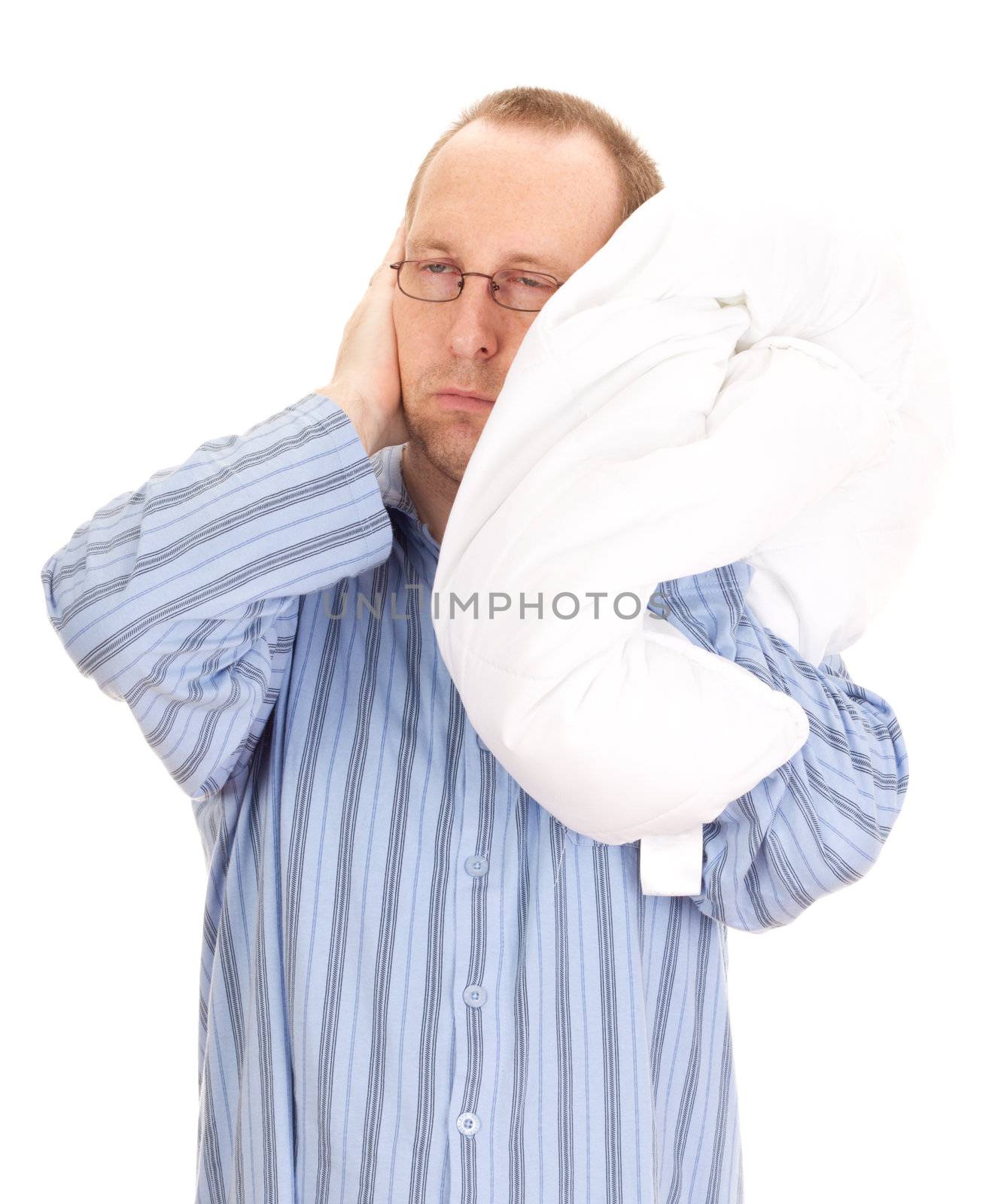 Business person cannot sleep due to noise