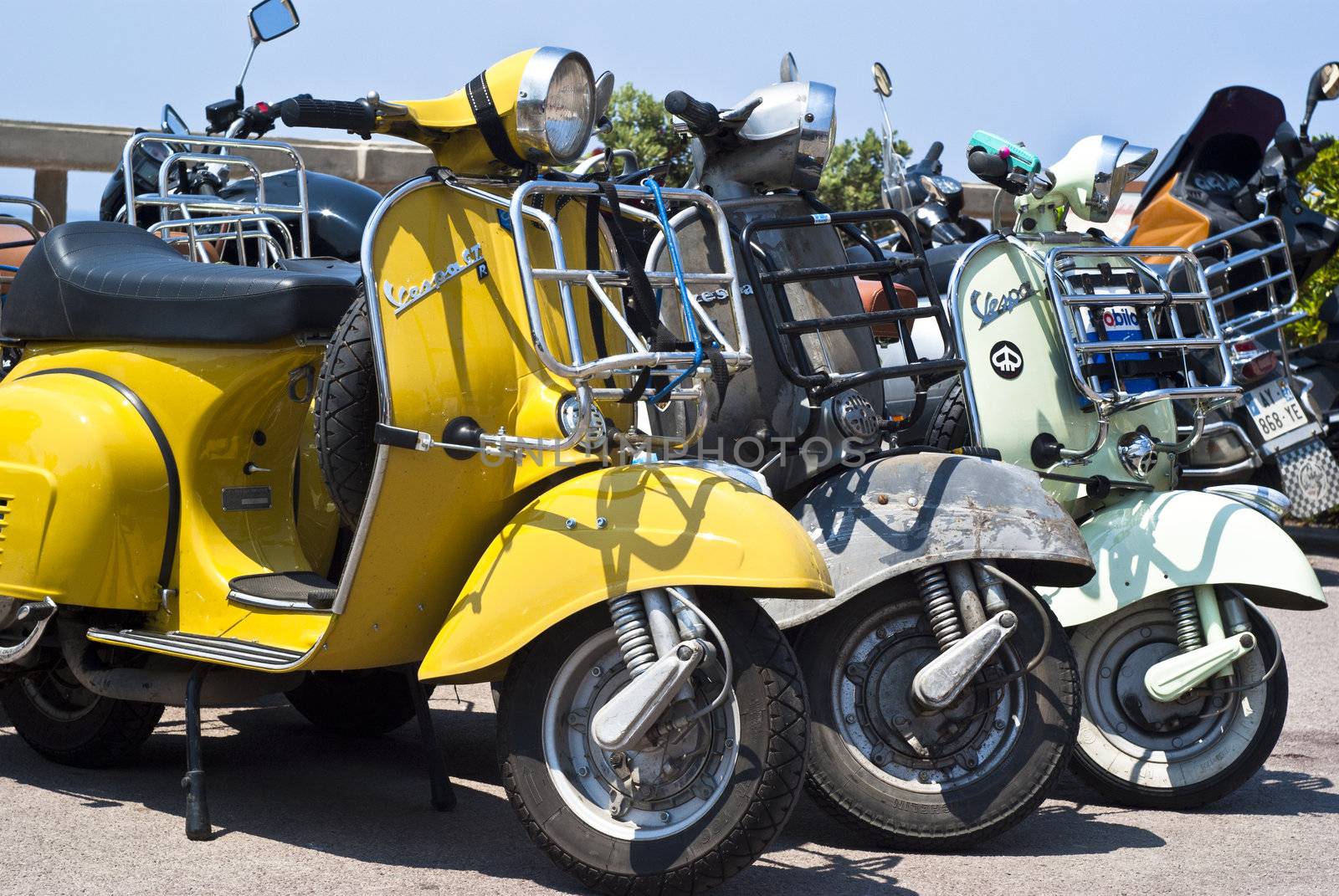 CEFALU' (PA) ITALY - MAY 27: Vespa scooters on display at scooter meeting on May 27, 2011 in Cefalu (PA) Sicily-Italy