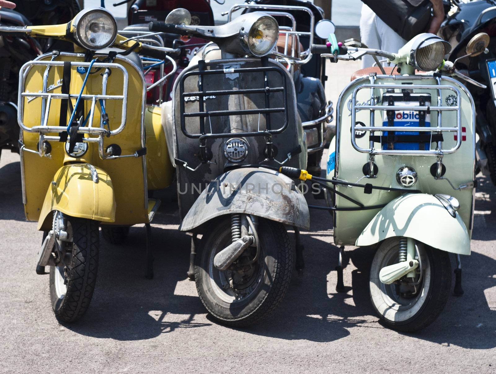 CEFALU' (PA) ITALY - MAY 27: Vespa scooters on display at scooter meeting on May 27, 2011 in Cefalu (PA) Sicily-Italy