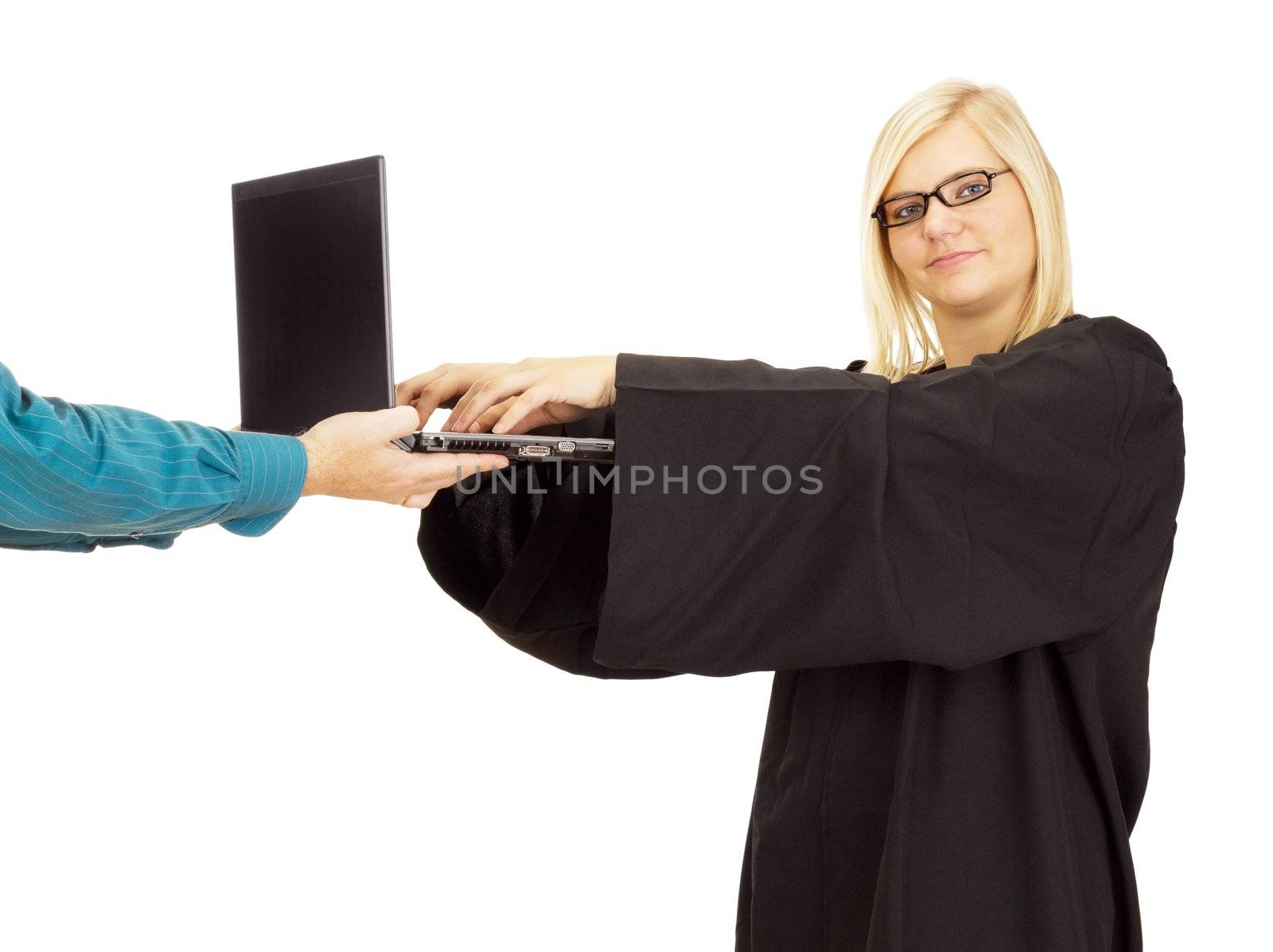 Lawyer working on the computer