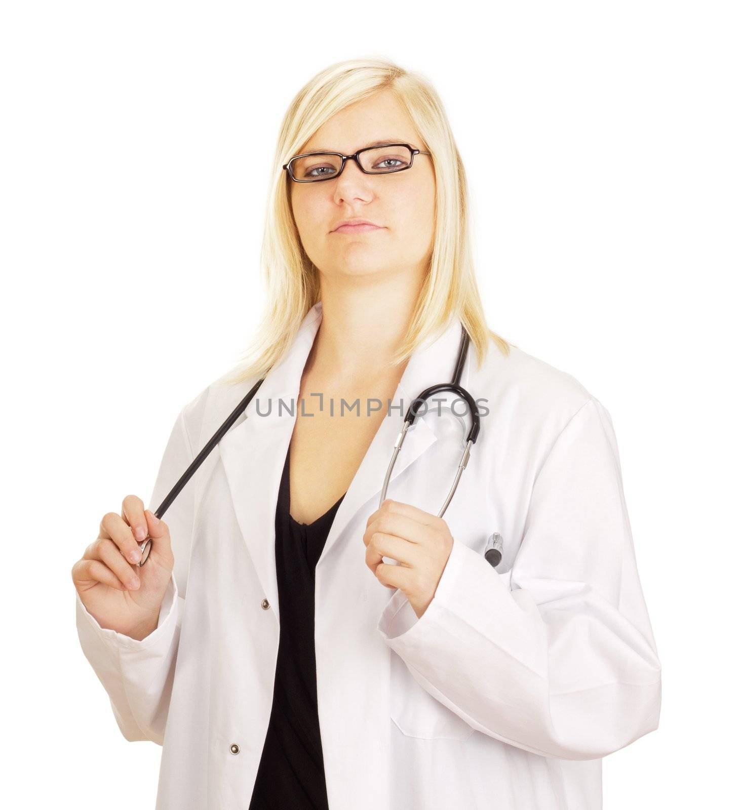 Medical doctor with black stethoscope