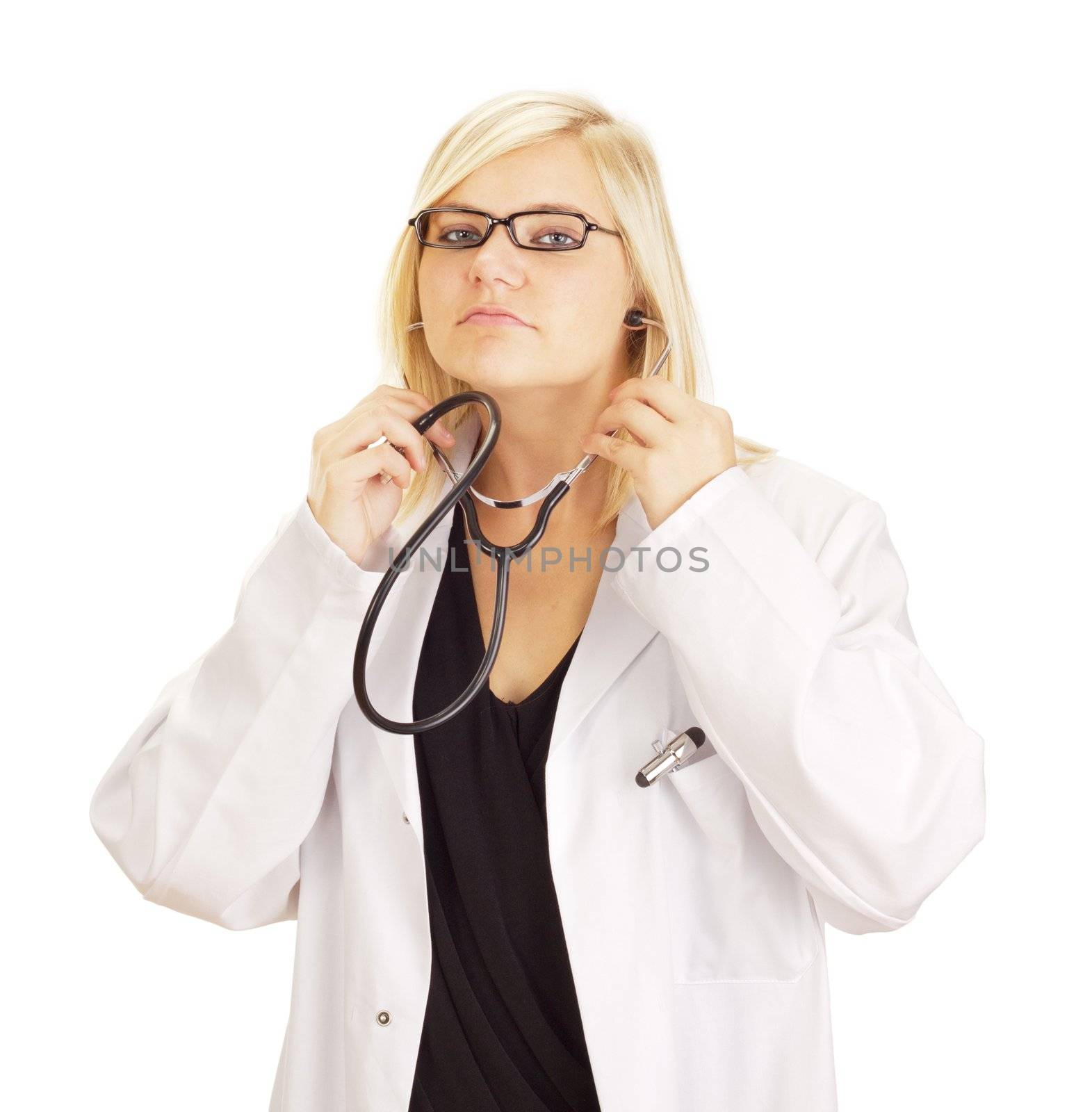 Medical doctor with black stethoscope