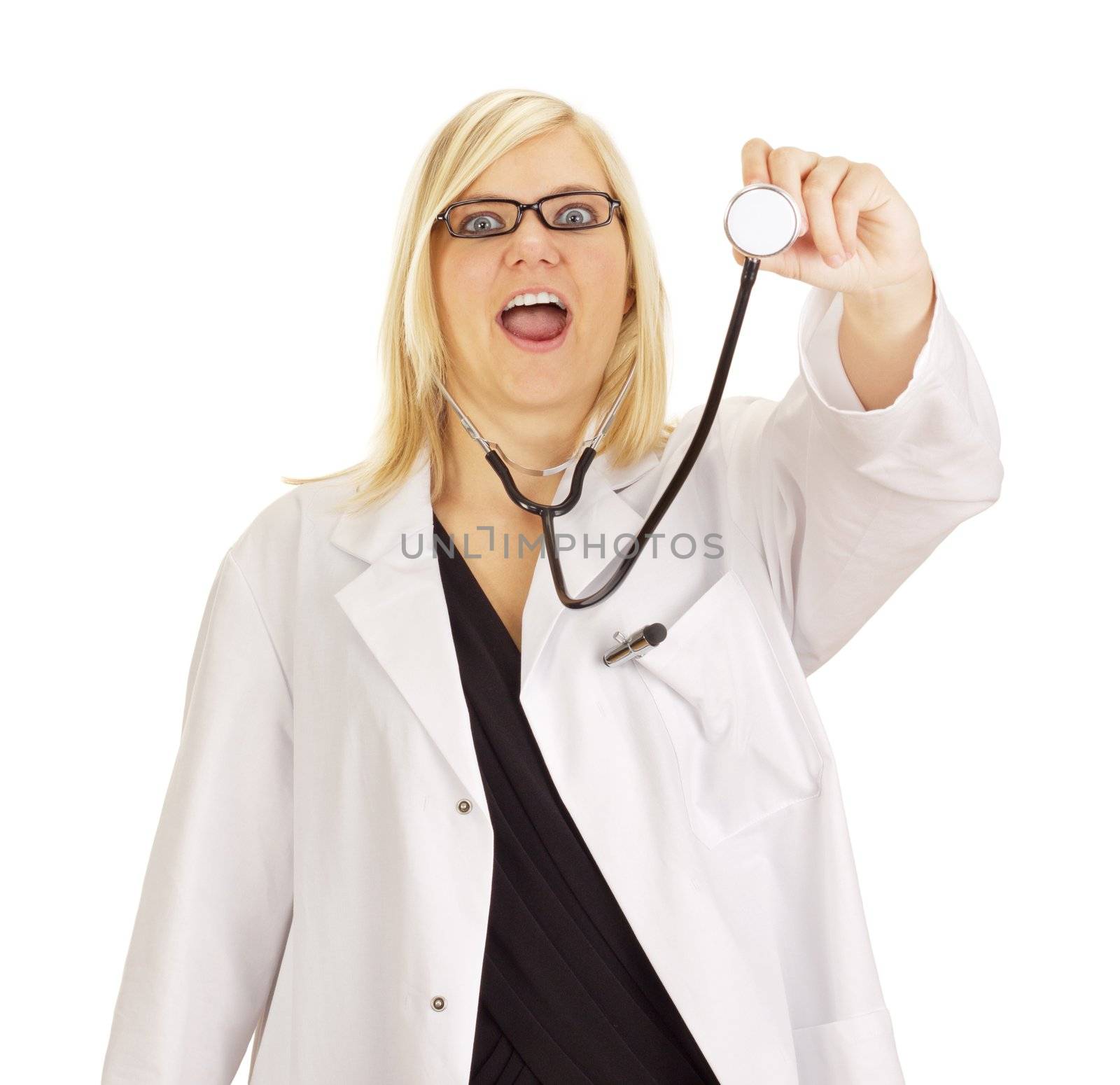 Medical doctor hearing a heartbeat