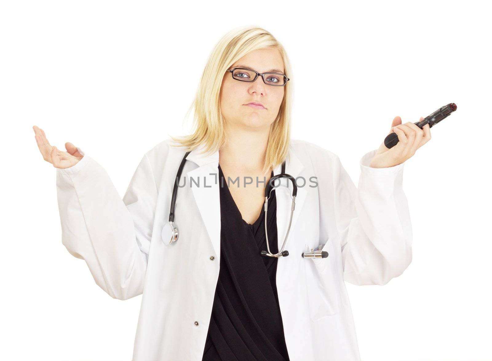 Medical doctor with a gun