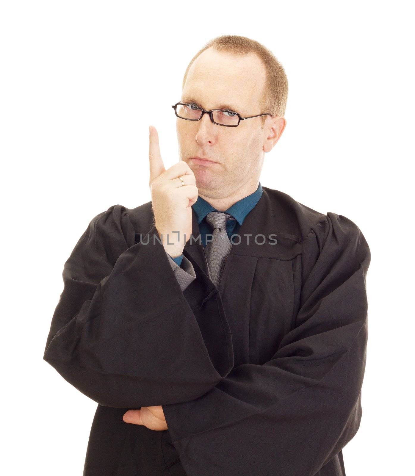 A jurist in his black robe
