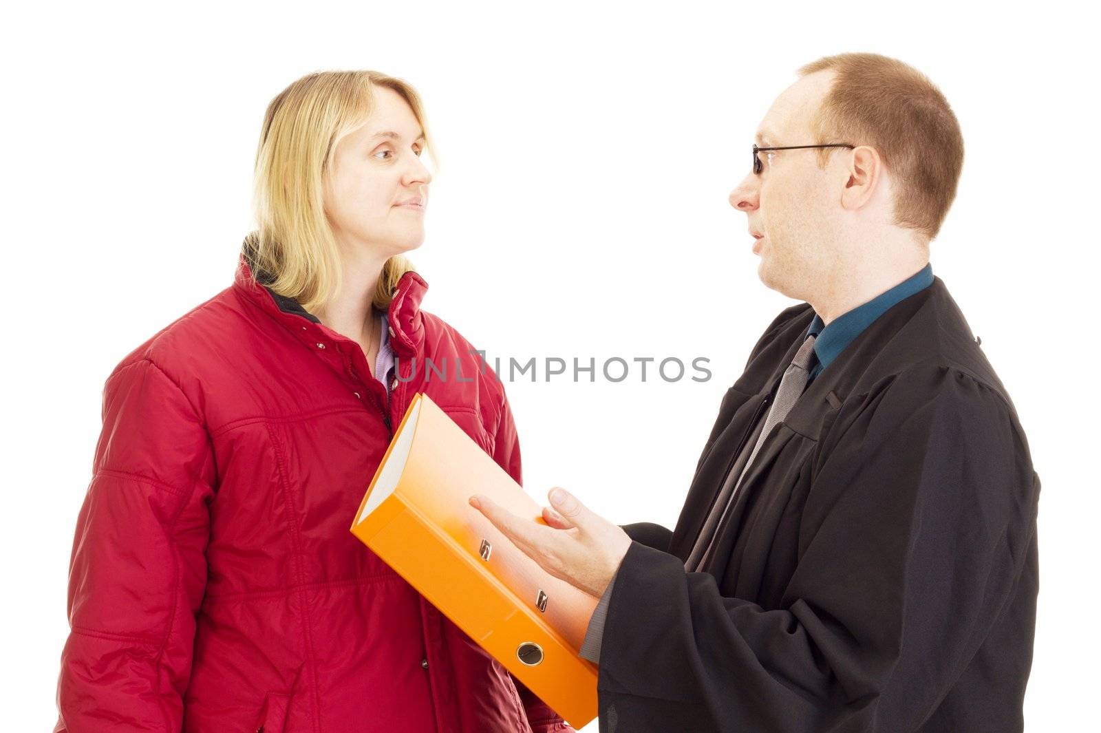 Lawyer consult with the client about the case