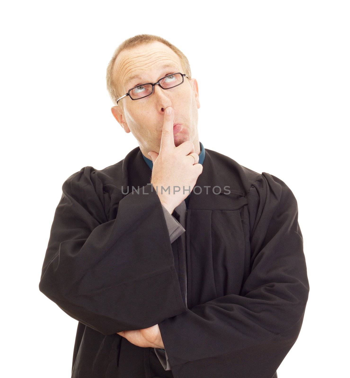 A jurist in his black robe