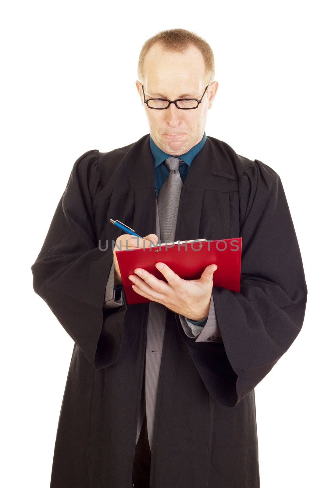 Lawyer with a red clipboard