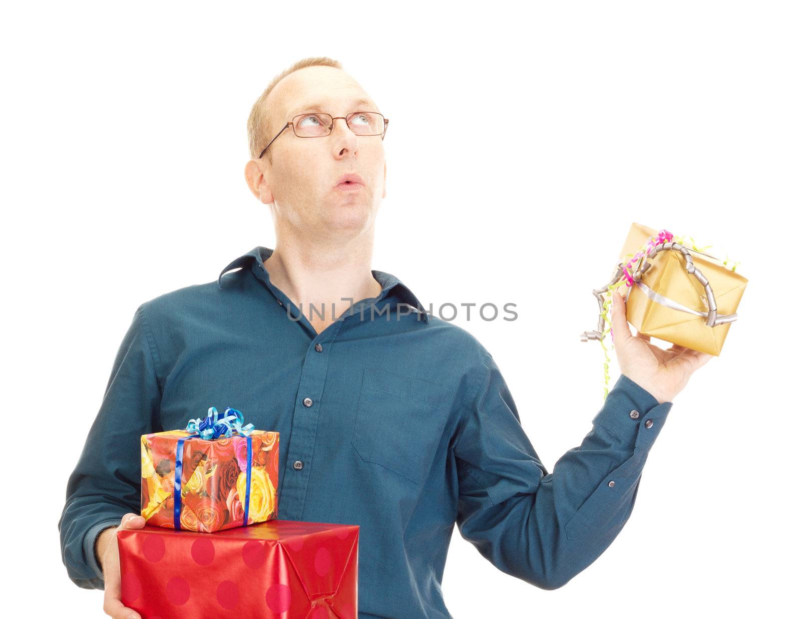 Business person throwing a gift