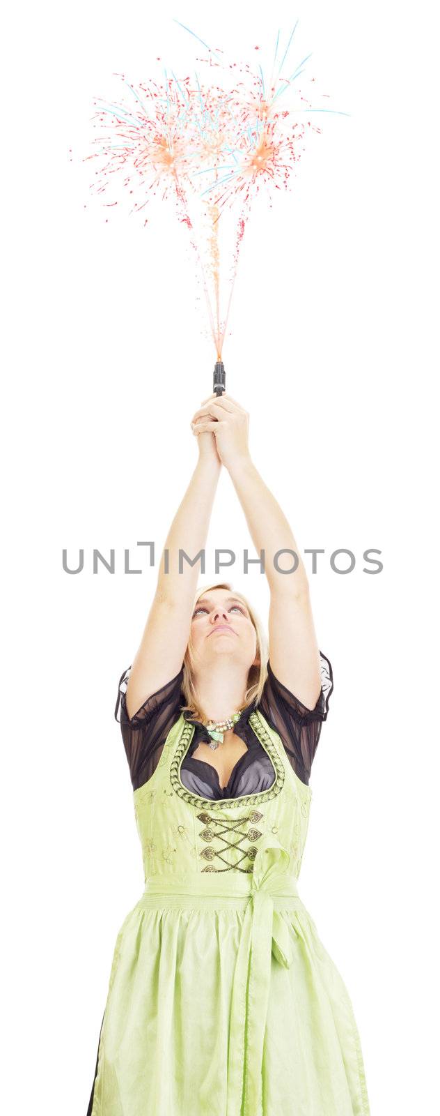 A young woman performing magic