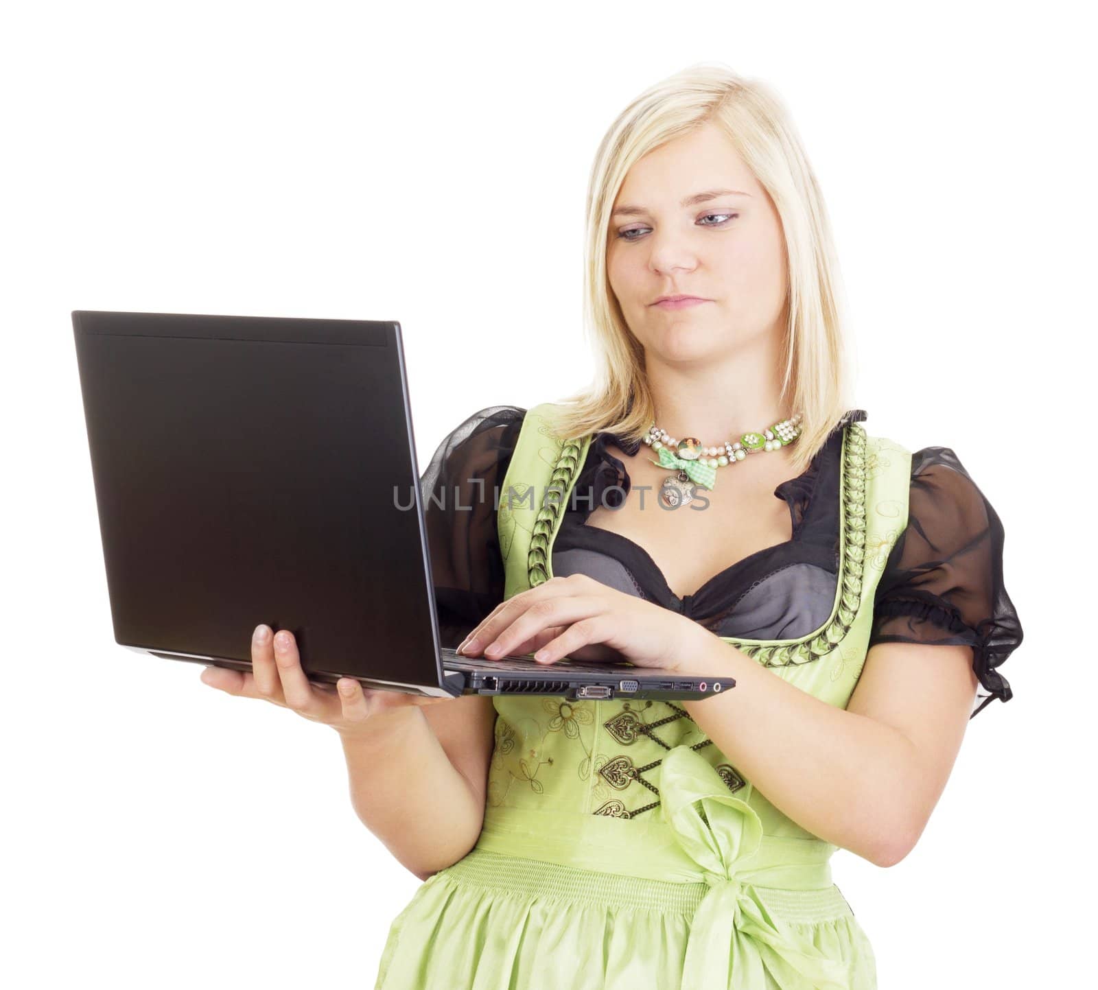 Businesswoman working on her computer