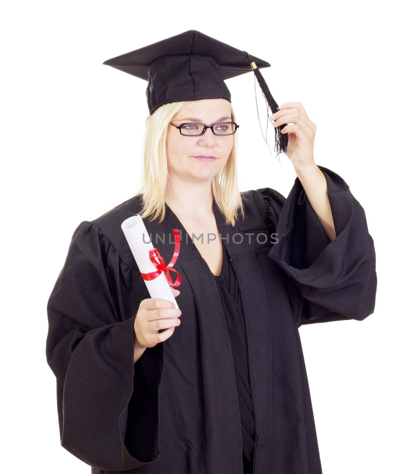 Female student with her diploma