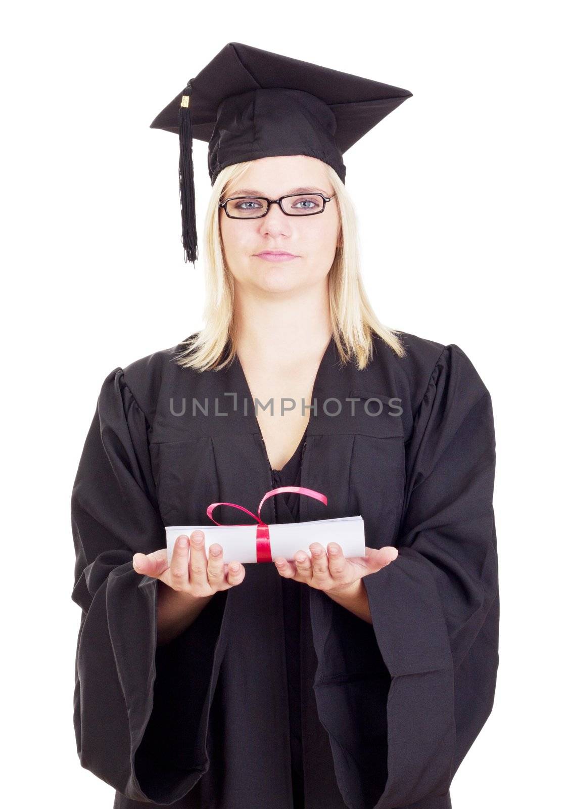 Female student with her diploma