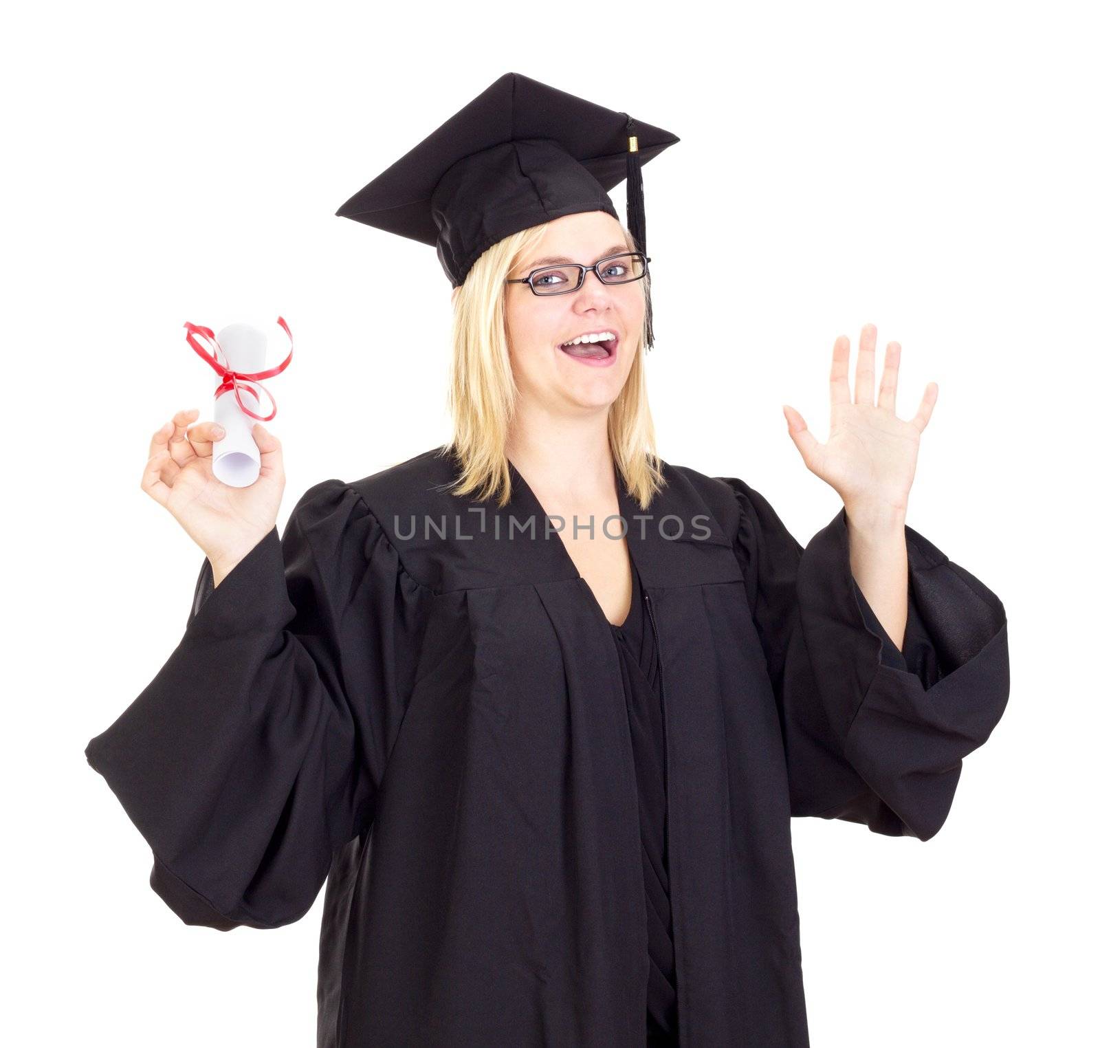 Female student with her diploma