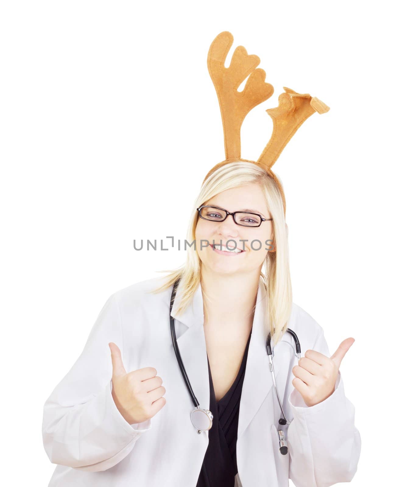 Medical doctor with a deer head