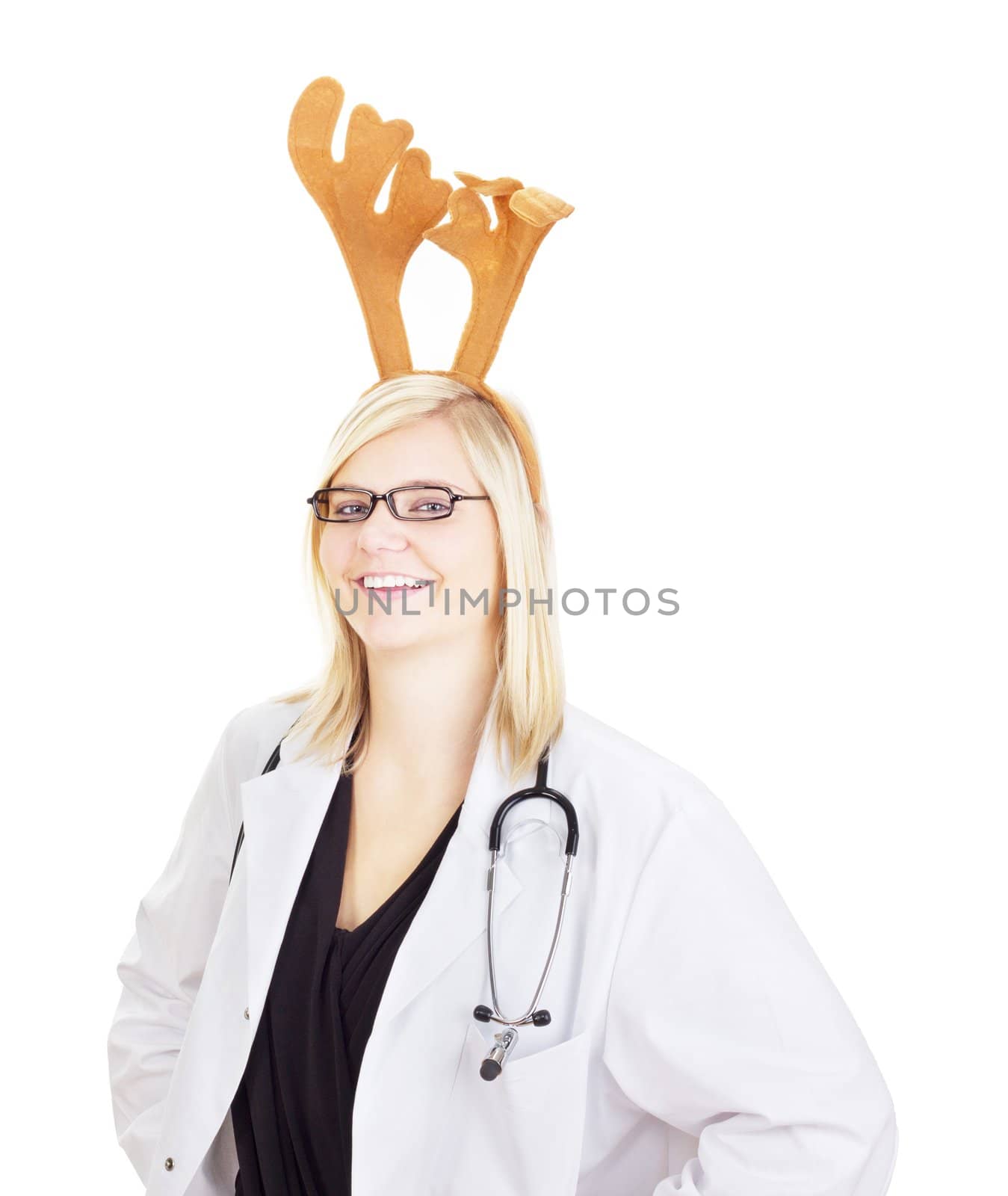 Medical doctor with a deer head