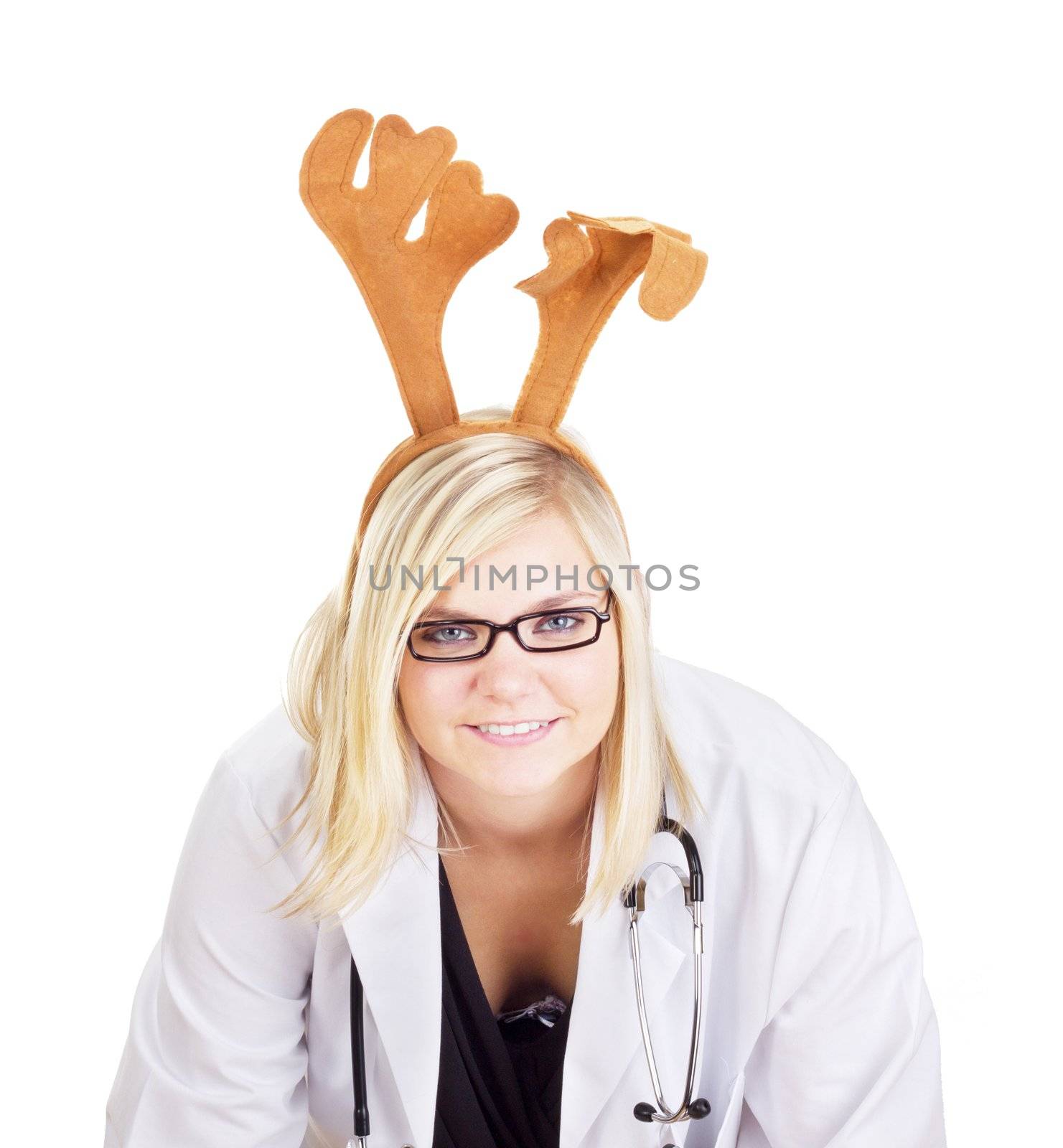 Medical doctor with a deer head