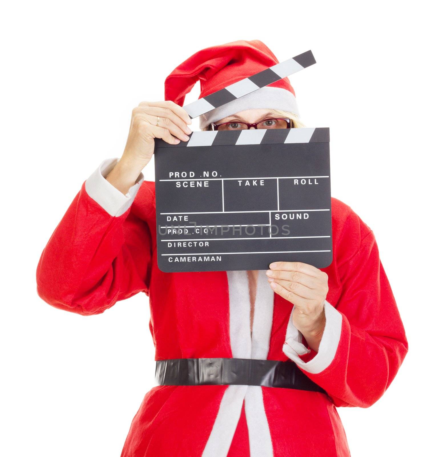 Santa claus with clapperboard