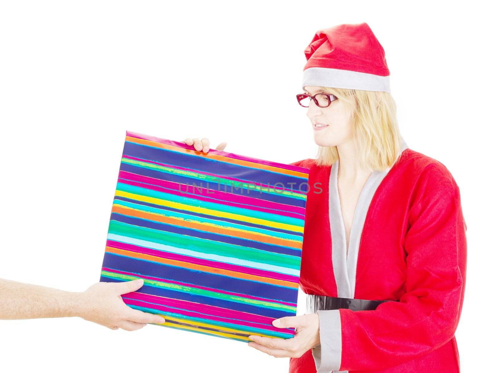 Santa claus getting gift
