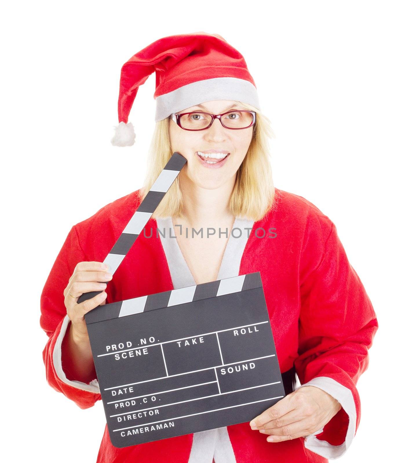Santa claus with clapperboard