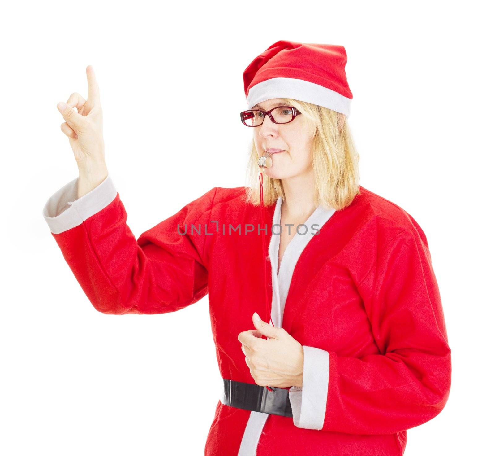 Santa claus with thunderer whistle