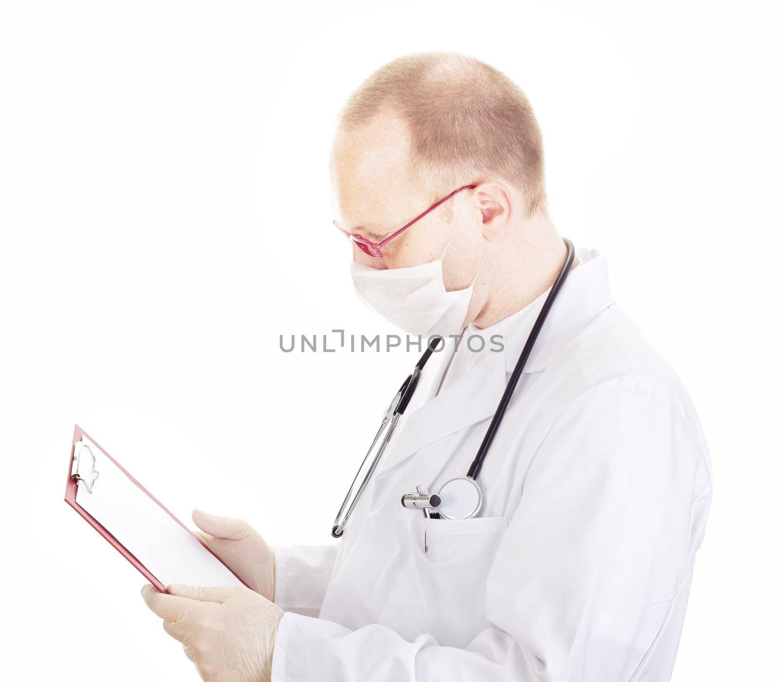 Medical doctor with clipboard