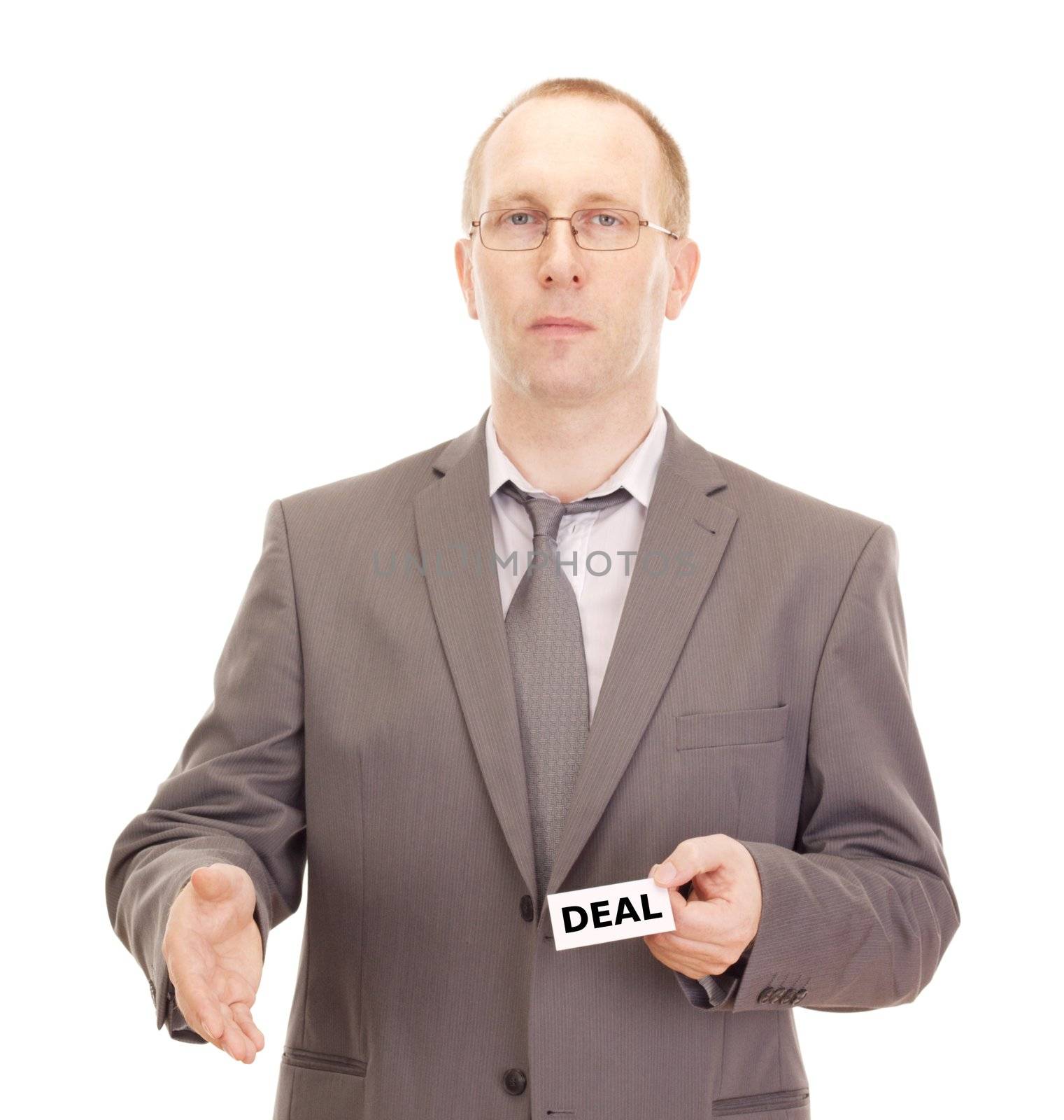 Business person showing visiting card