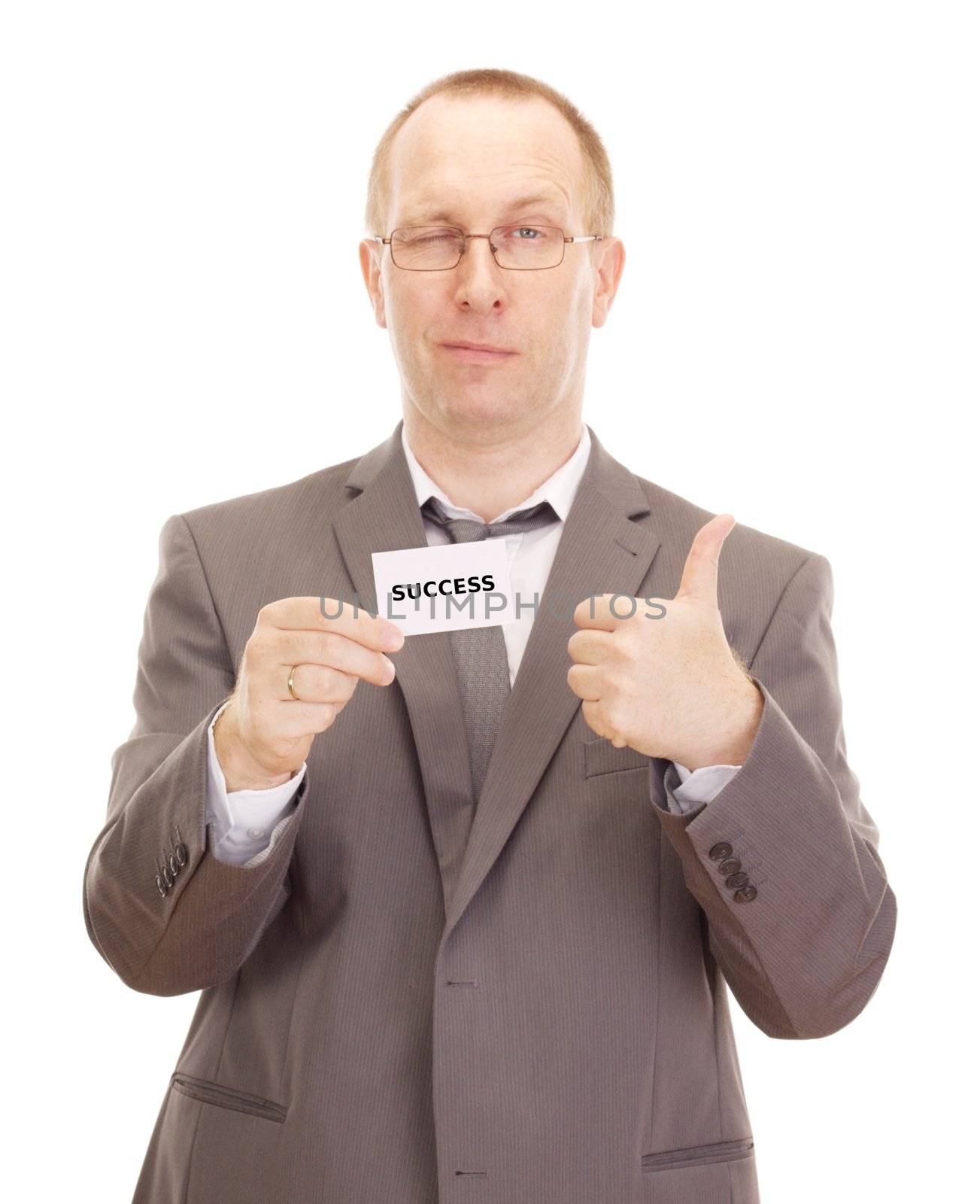 Business person showing visiting card
