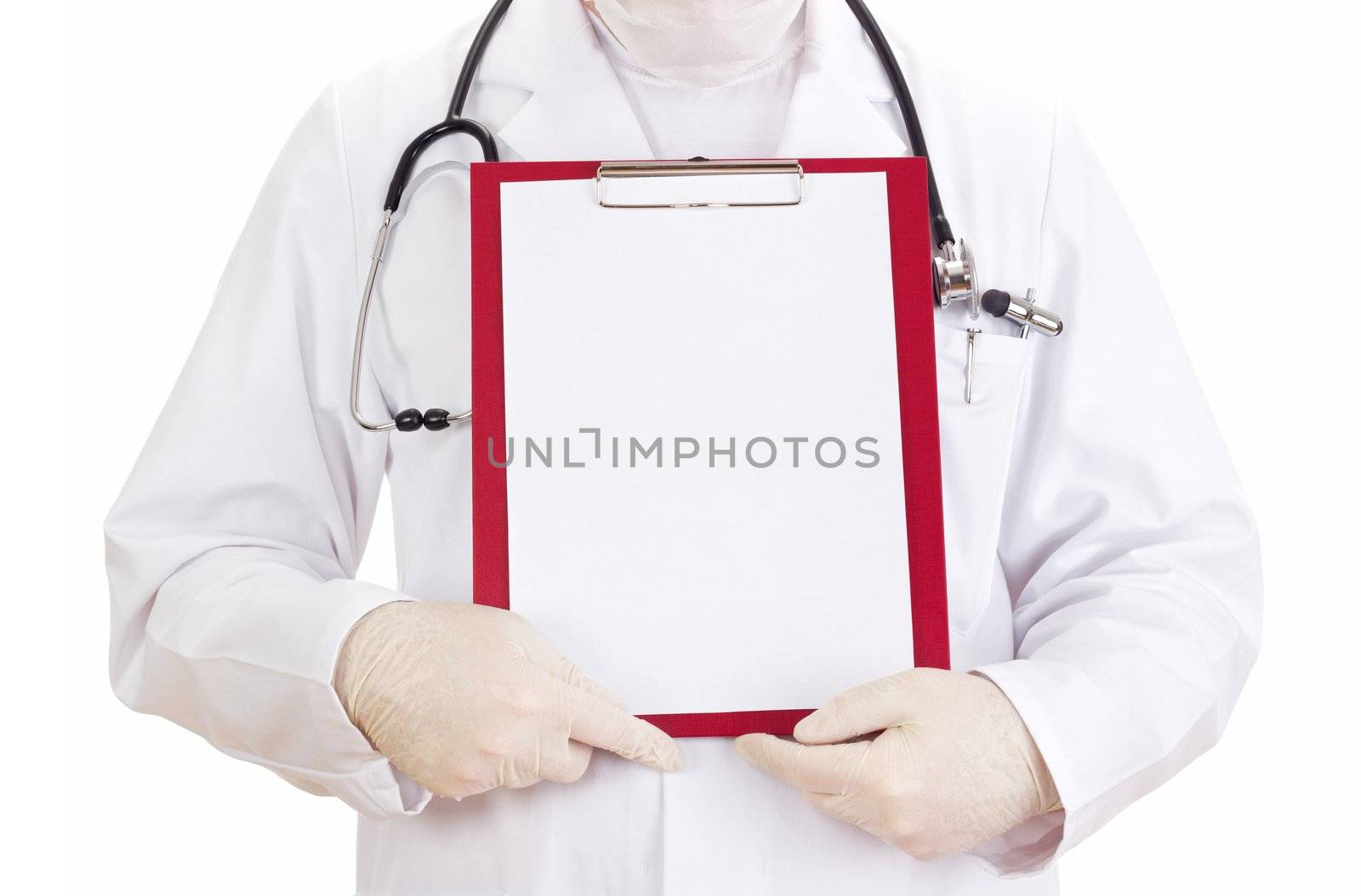 Medical doctor with clipboard