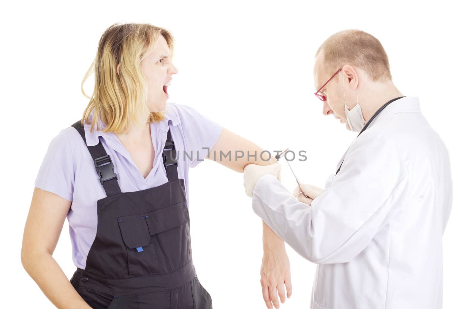 Medical doctor examines patient