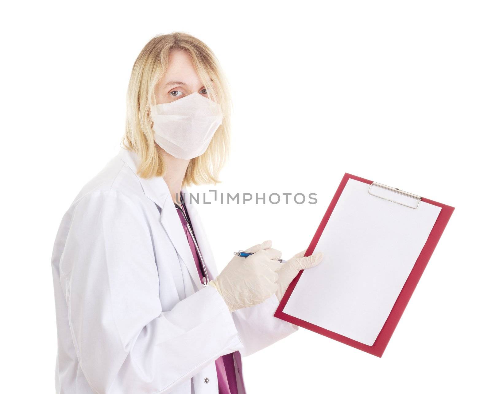 Medical doctor with clipboard