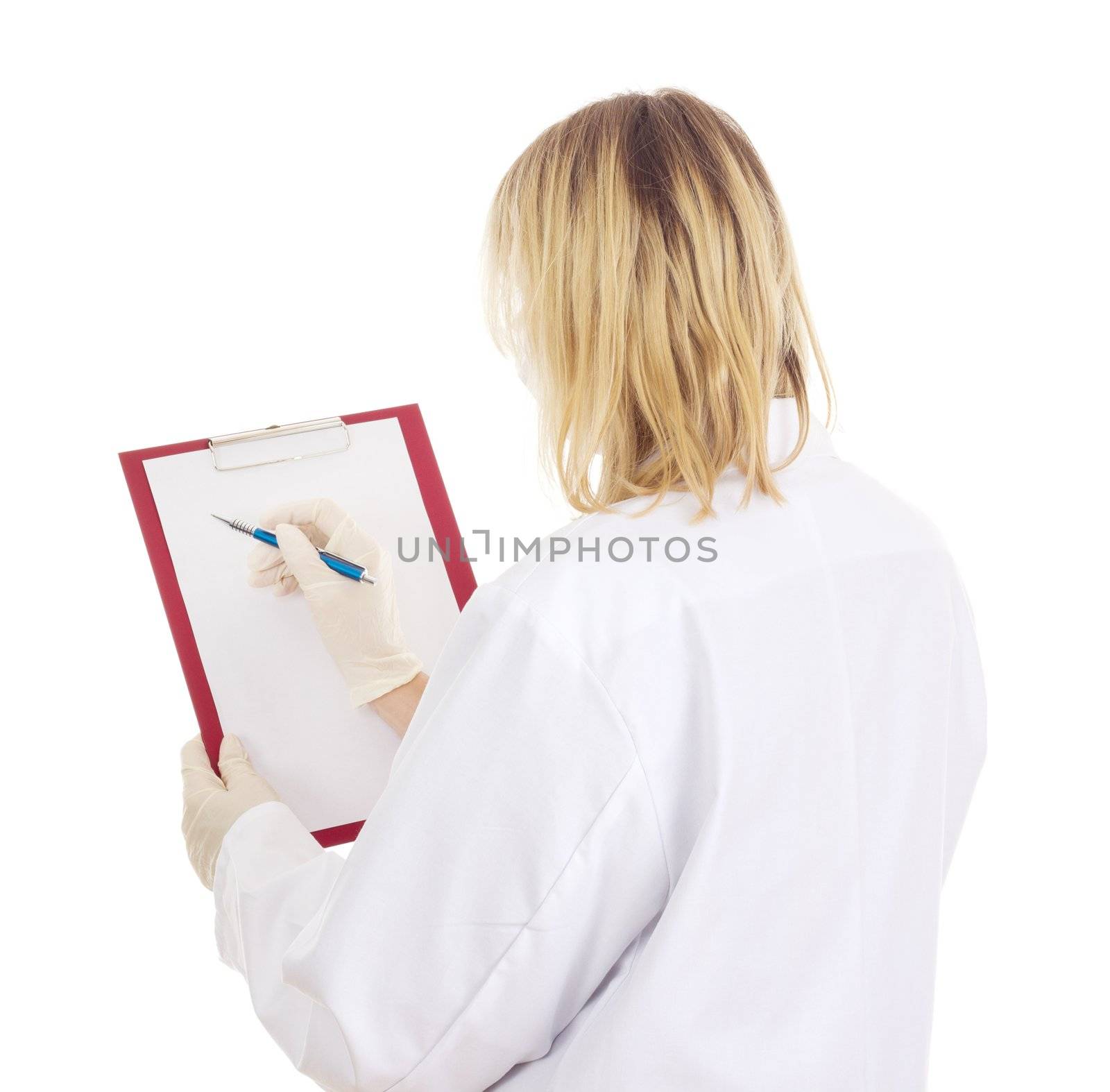 Medical doctor with clipboard