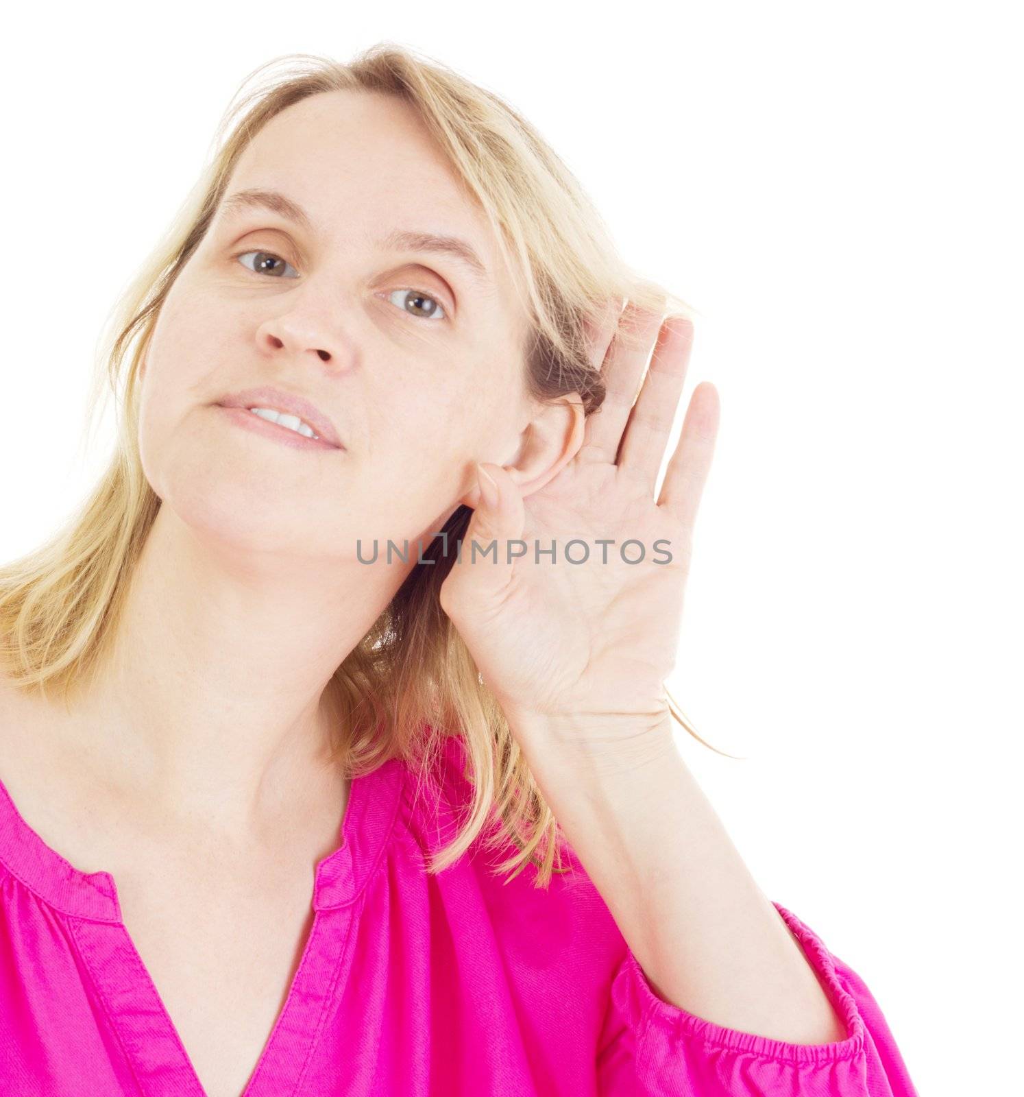Woman listening to something