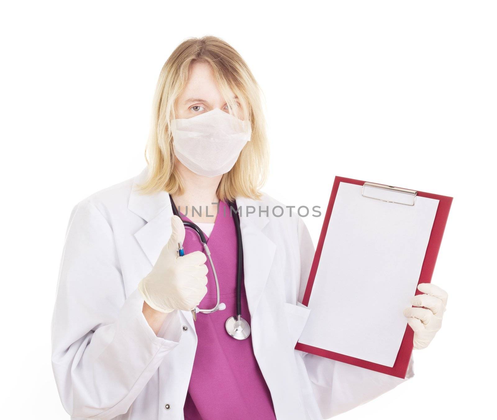 Medical doctor with clipboard