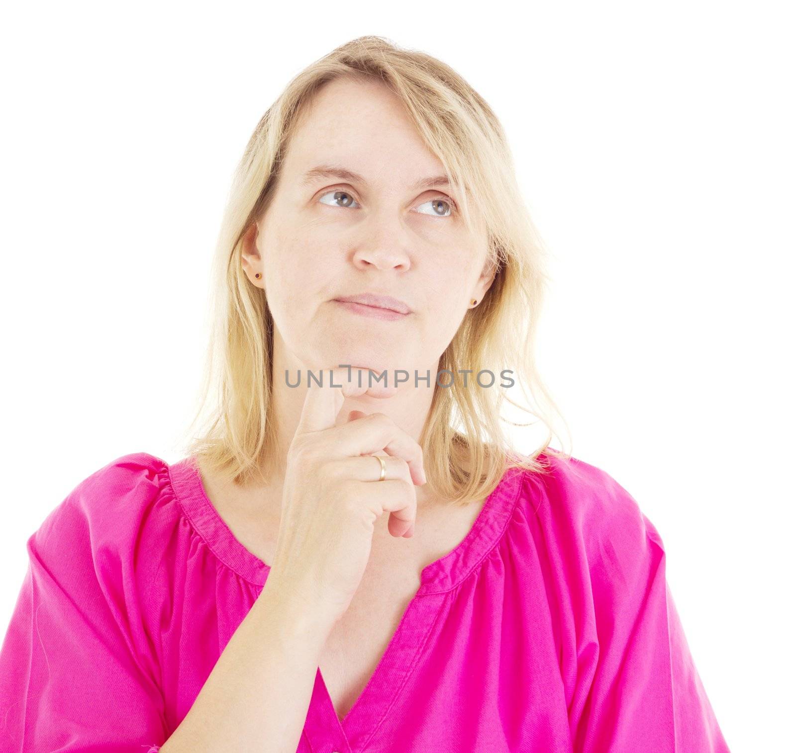 Woman thinking about a solution