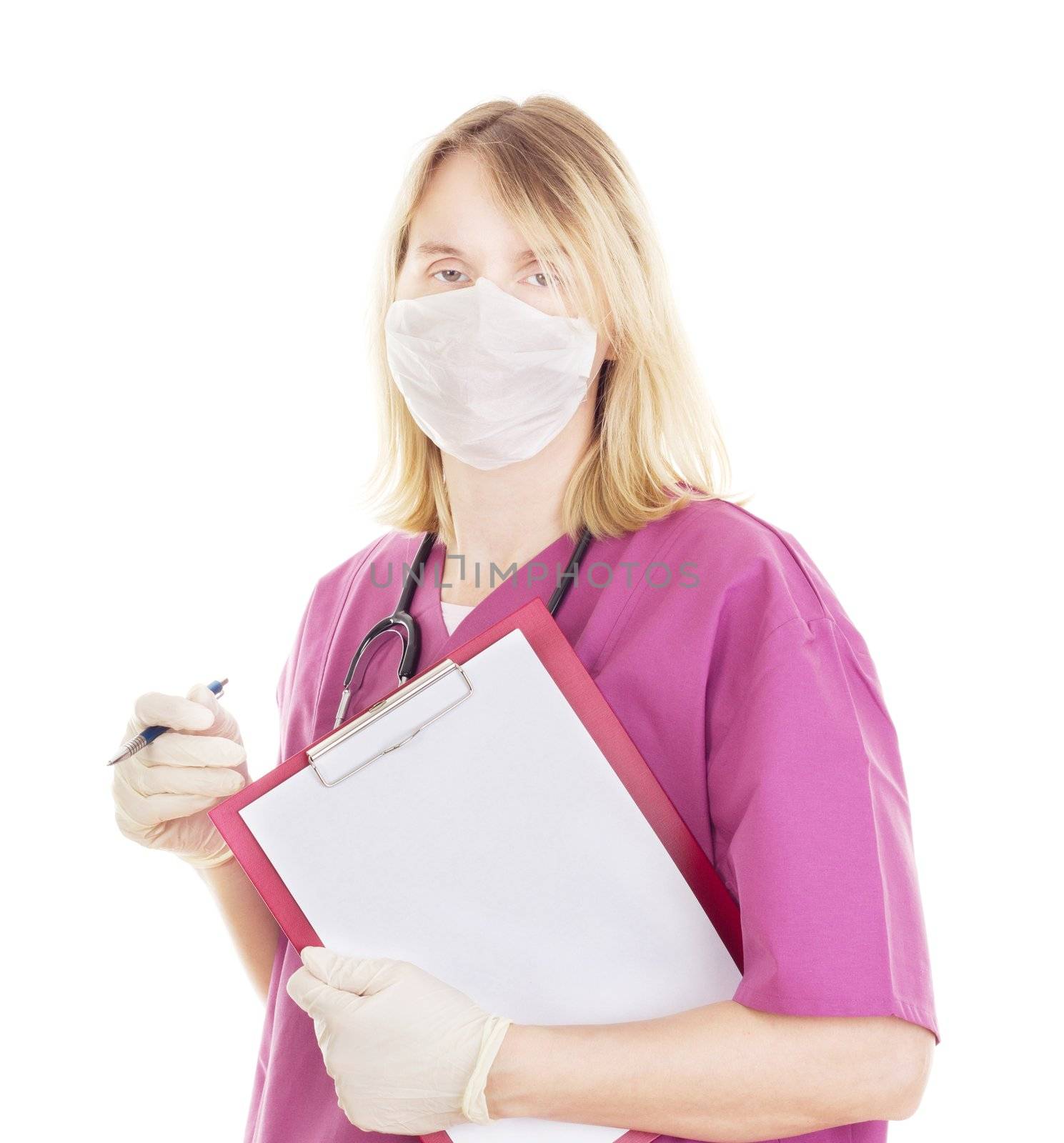 Medical doctor with clipboard