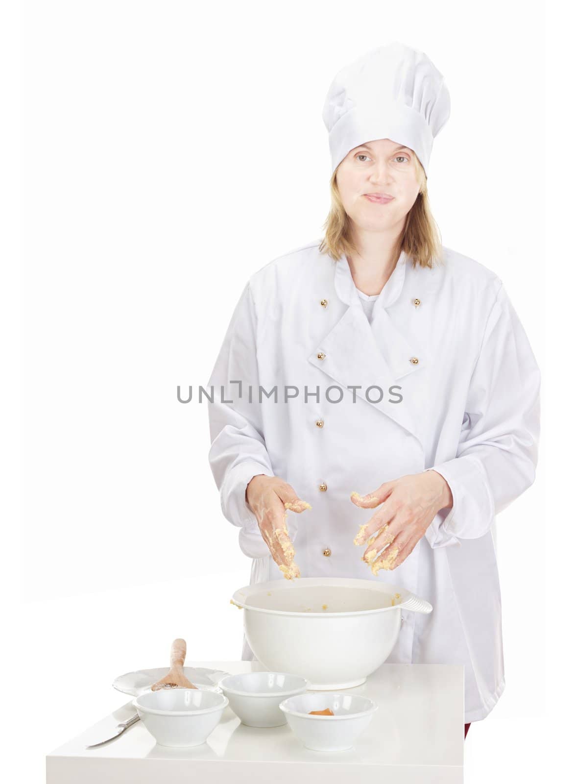 Woman baking cookies for Christmas